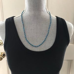 Hand beaded black and blue necklace